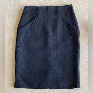 Mario Serrani Italy Classic Black Textured Pencil Skirt Women's Size 2